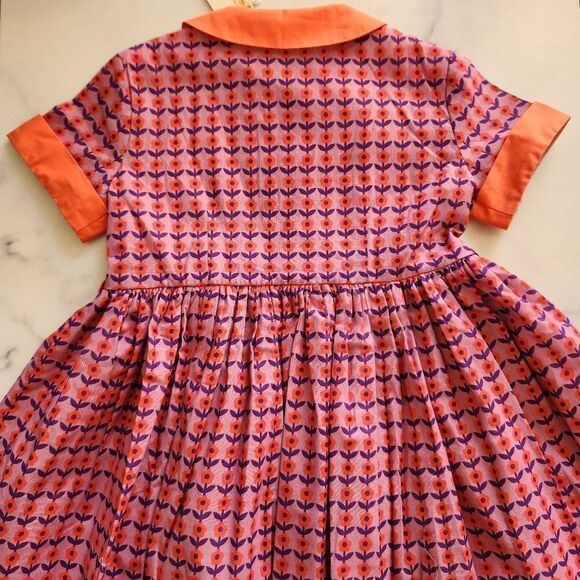 Lacey Lane size 7 hopscotch Peggy Sue dress oranhe purple retro 60s - 70s style - Picture 4 of 8